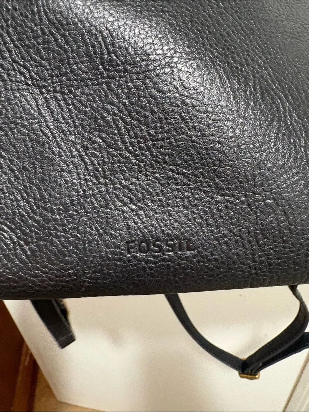 Fossil Black Leather Tote Backpack